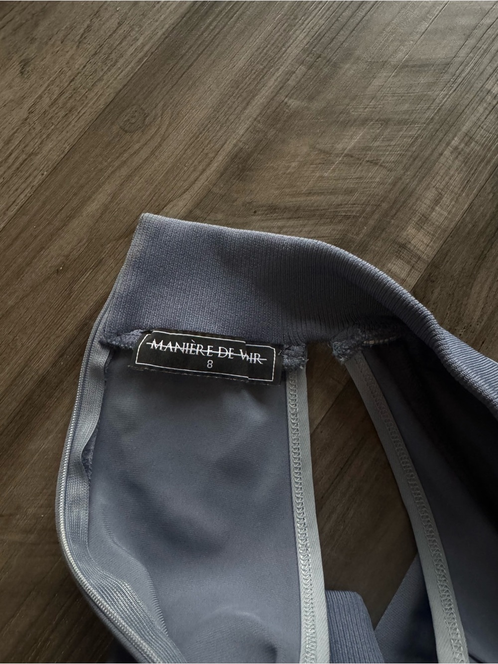 Manière De Voir Slate Blue Cropped High Neck Tank - Picture 3 of 4